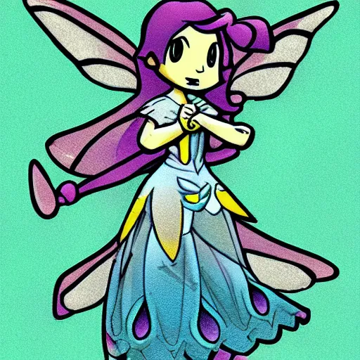 Prompt: fairy by satoshi tajiri, line art - n 9