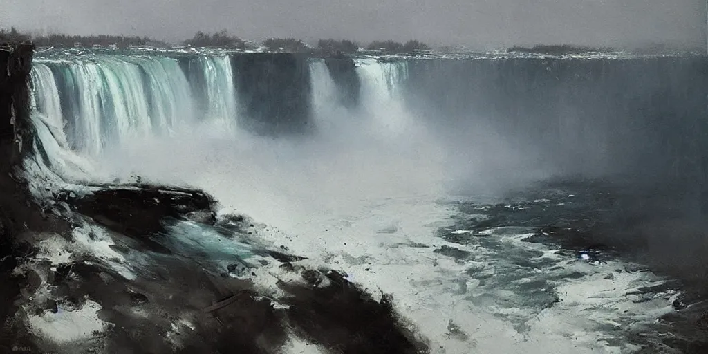 Prompt: niagara falls by jeremy mann