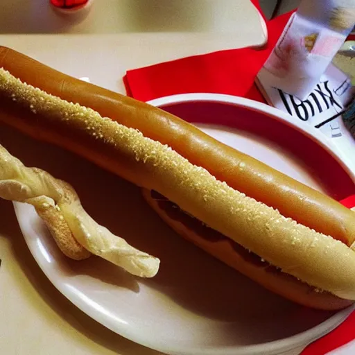 Image similar to “a very long hotdog dog”