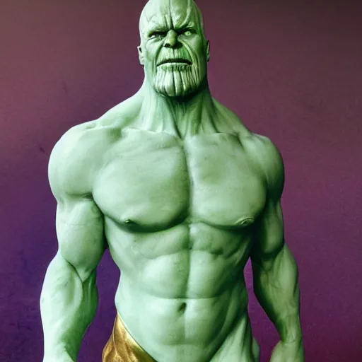 Prompt: Thanos as a marble sculpture