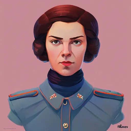 Prompt: face icon stylized minimalist young soviet russian bolshevik leader nadezhda konstantinovna krupskaya, loftis, cory behance hd by jesper ejsing, by rhads, makoto shinkai and lois van baarle, ilya kuvshinov, rossdraws global illumination