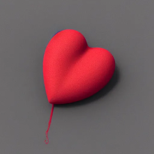 Image similar to 3d render of a badly formed red putty heart shape in the middle of a gray sheet of paper