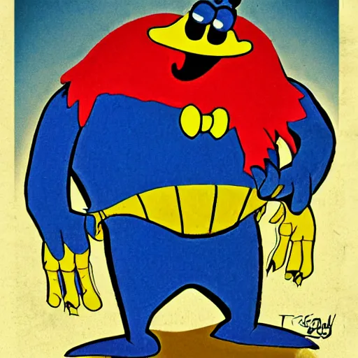 Image similar to sinister looking Blue Meanie from Yellow Submarine in the style of Spawn by Todd McFarlane