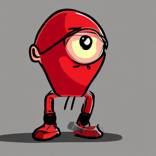 Prompt: cute red cell character, cartoon style illustration