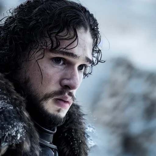 Image similar to game of thrones jon snow, 8k