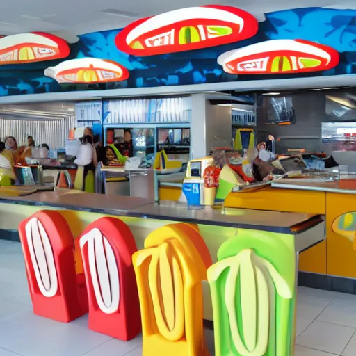 Image similar to futuristic mcdonald's