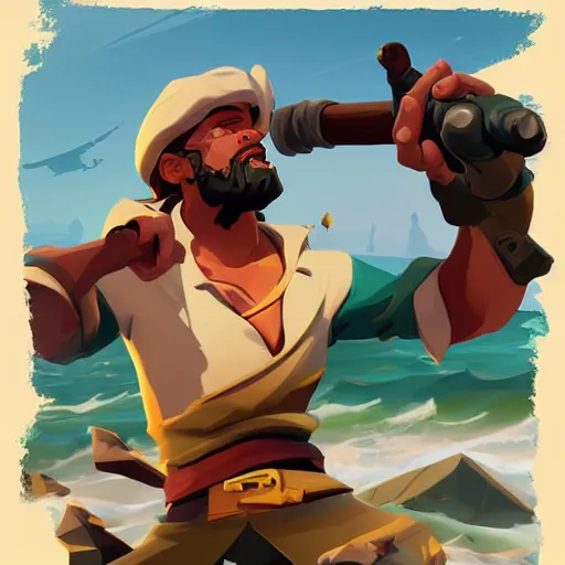 Image similar to painting treasure on sea of thieves game smooth median photoshop filter cutout vector, behance hd by jesper ejsing, by rhads, makoto shinkai and lois van baarle, ilya kuvshinov, rossdraws global illumination