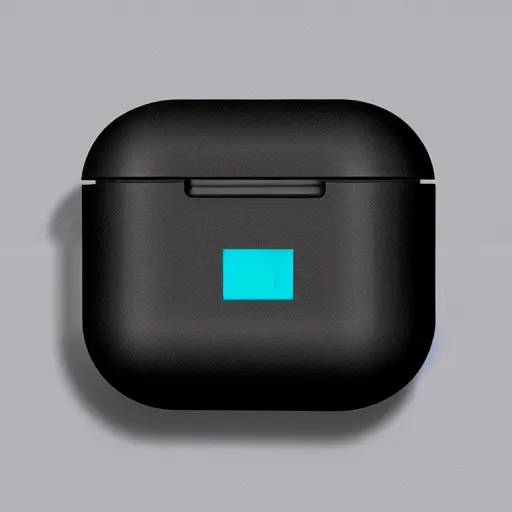 Image similar to black airpods pro case with marshmallow design on the case, studio, product photo