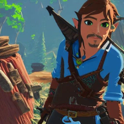 Image similar to Johnny Depp in Zelda Breath of the Wild