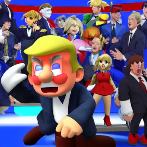 Prompt: donald trump in super smash brothers ultimate