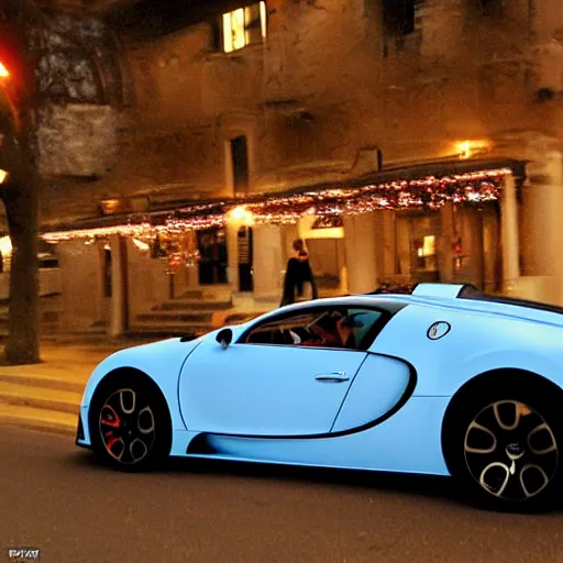 Prompt: a low resolution photo with bad lighting of a bugatti veyron in a party, late 2 0 0 0 s