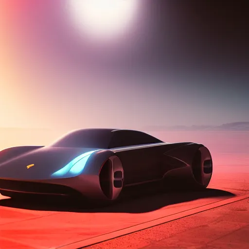 Image similar to futuristic Porsche designed by Apple studio lighting octane render