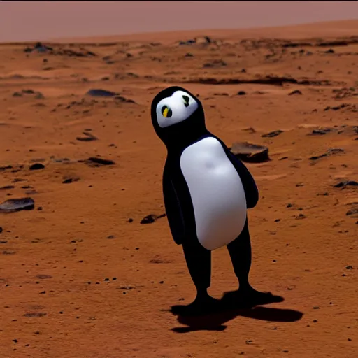 Prompt: pingu on mars