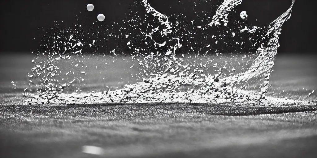 Prompt: Close up portrait of a Cricket Player, award winning photograph, 50 mm lens and f/12.0, fast shutter speed of water floating in the air