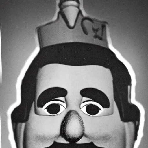 Prompt: photo of stalin as a muppet, detailed, close up, stage lighting