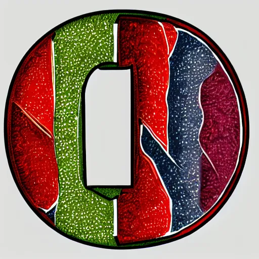 Image similar to letter g, capital g, g, circular shape, segmented with different colors