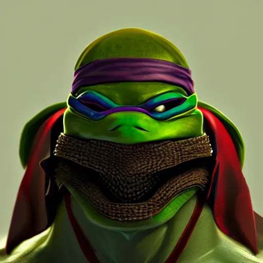 Prompt: Shredder tmnt, bust portrait, art by Eugenia firs ArtStation, Octane render, intricate detail, smooth, sharp focus,