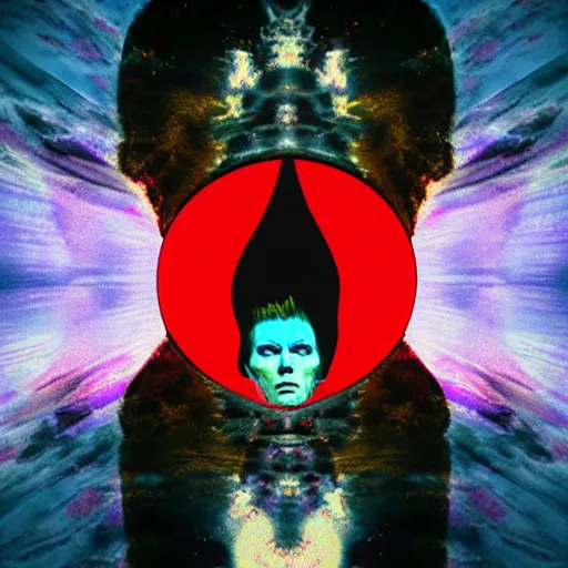 Image similar to ziggy stardust from mars anamorphic illusion 4 k in the style of edgar mueller