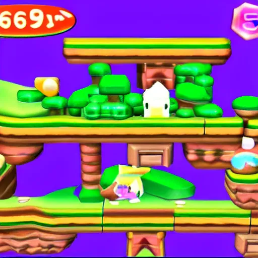 Image similar to the first level of Kirby 64: The Crystal Shards Nintendo 64 game