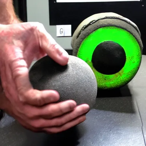 Image similar to radioactive demon core being used as a hacky sack