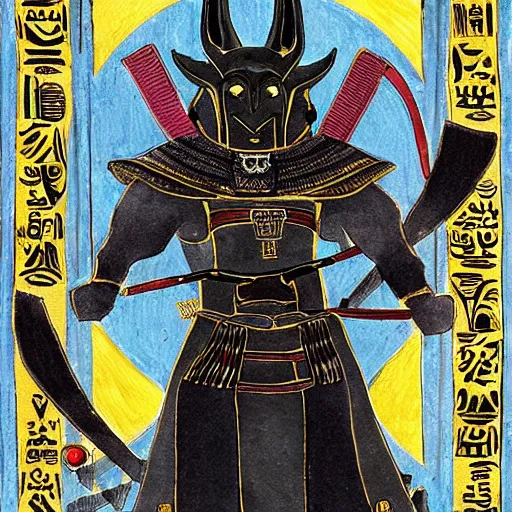 Image similar to anubis as a samurai