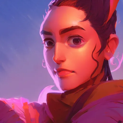 Image similar to profile portrait, maya ali mage, gloomhaven, dynamic lighting, gaudy colors, octane render aesthetic, matte painting concept art, official fanart behance hd artstation by jesper ejsing, by rhads and makoto shinkai and lois van baarle and ilya kuvshinov and rossdraws