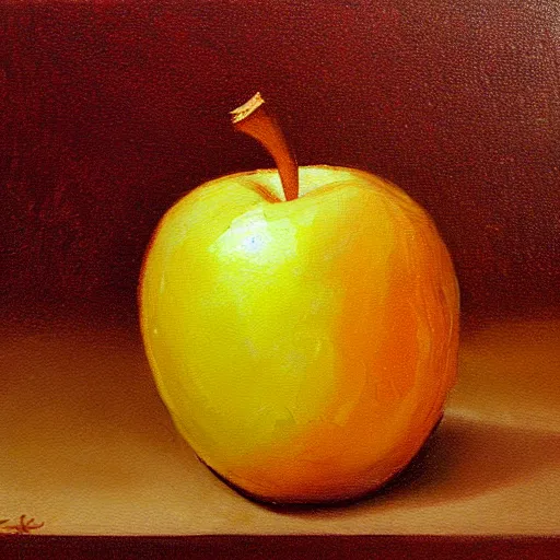 Prompt: A painting of a golden apple