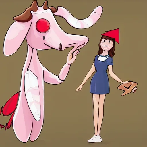 Image similar to a well dressed milkshake wearing a dress next to a brilliant shrimp wearing an academic cap inside the mouth of a cow, digital art, photorealistic