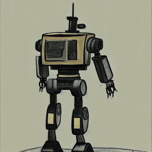 Prompt: a monolithic robot drawn by Fujita Goro