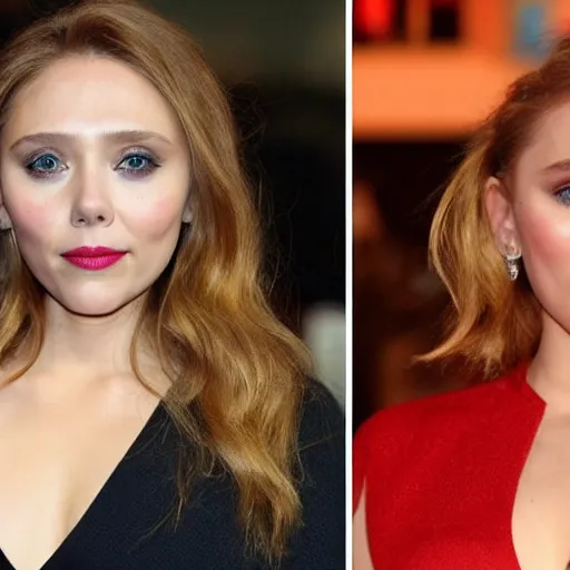 Image similar to elizabeth olsen mixed with scarlett johansson