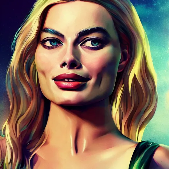 Image similar to Margot Robbie, goddess of love, ultra realistic, 8K resolution, detailed, Artstation, epic