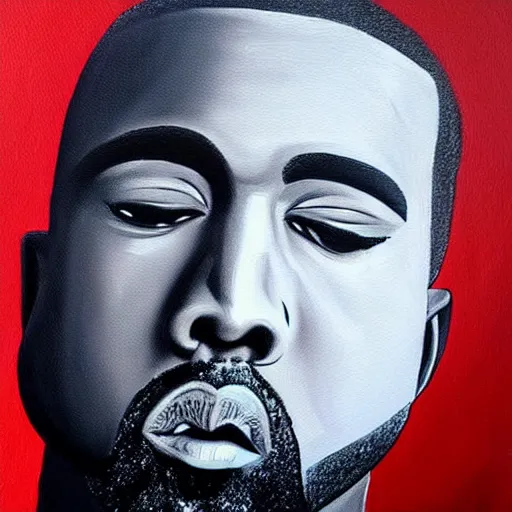 Image similar to “detailed painting of Kanye west, Old painting, highly detailed”