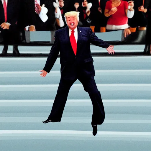 Prompt: donald trump doing jumping Jack's