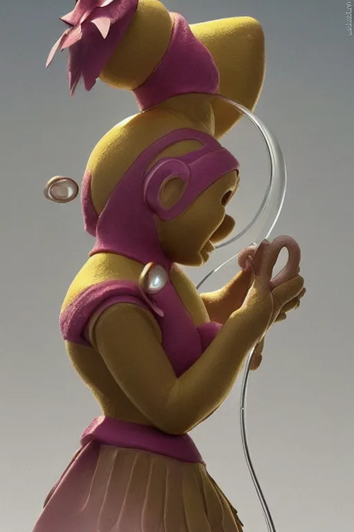 Image similar to teletubbies character portrait, intricate, elegant, highly detailed, artstation, smooth, sharp focus, collectable action toy figurine artgerm and greg rutkowski and alphonse mucha