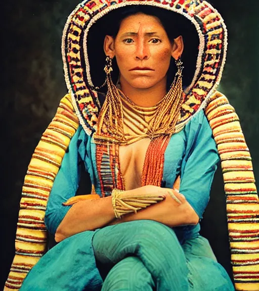 Image similar to portrait_photo_of_a_stunningly beautiful mayan maiden, 16th century, hyper detailed by Annie Leibovitz, Steve McCurry, David Lazar, Jimmy Nelsson, professional photography