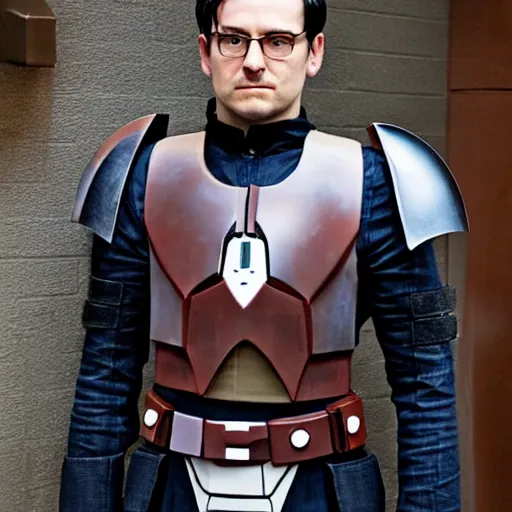 Image similar to Levi Ackerman wearing a Mandalorian chest plate