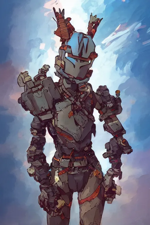 Image similar to combination suit armor aloy horizon forbidden west horizon zero dawn robot ninja mask helmet backpack tribal, art gta 5 comics, official fanart behance hd artstation by jesper ejsing, by rhads, makoto shinkai and lois van baarle, ilya kuvshinov, ossdraws radiating a glowing aura cgi rtx 2 0 2 2