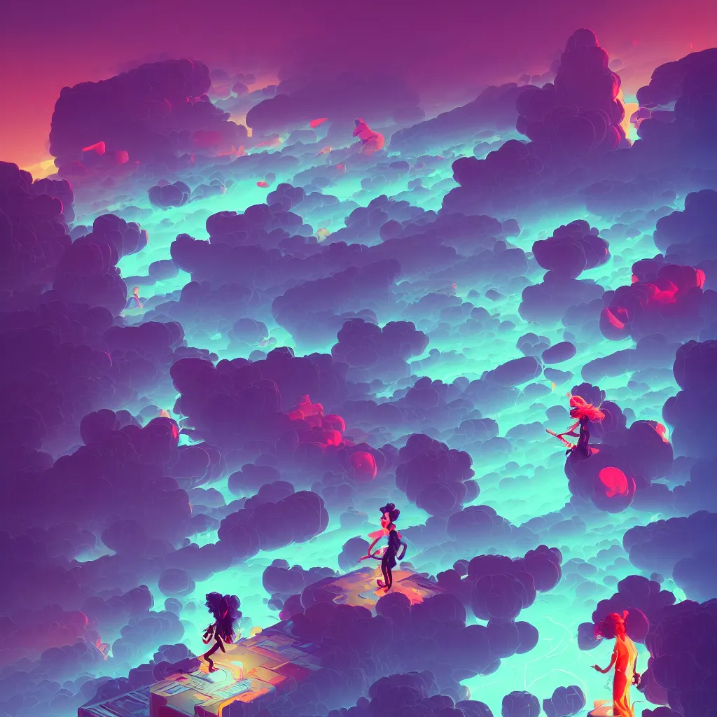 Image similar to a micro-service deployed to a datacenter, road, connector, defence, wall, cloud, security, cyber, attack vector, trending on Artstation, painting by Jules Julien, Leslie David and Lisa Frank and Peter Mohrbacher and Alena Aenami and Dave LaChapelle muted colors with minimalism