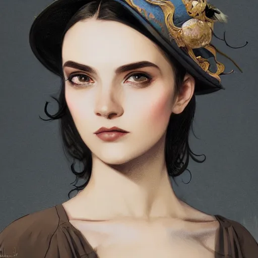 Prompt: portrait of an elegantly dressed Batman, extremely dark circles around eyes, irritated expression, bohemian fashion, wearing a beret, artsy, intricate, elegant, highly detailed, digital painting, artstation, concept art, smooth, sharp focus, illustration, art by artgerm and greg rutkowski and alphonse mucha