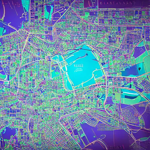 Prompt: istanbul map, cyberpunk, vaporwave, light colors, realistic