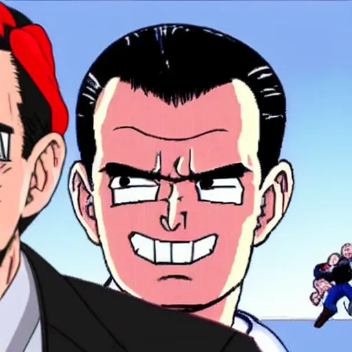 Image similar to ted cruz in the style of dragon ball z