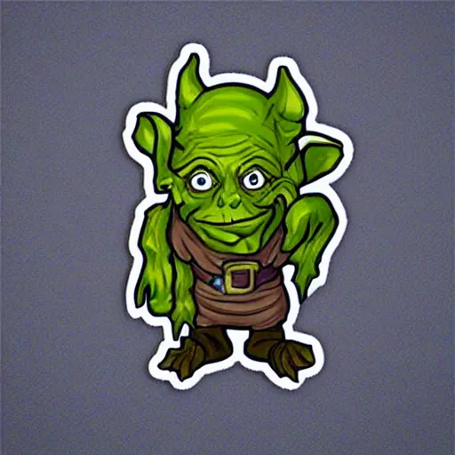 Image similar to cute d & d goblin wizard character sticker
