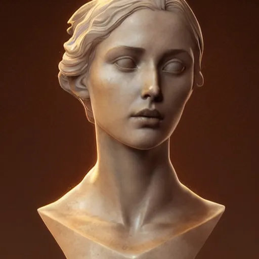 Prompt: beautiful lifelike award winning marble statue bust of gerald of rivia unreal engine octane render trending on art station artgerm greg rutkowski alphonse mucha cinematic atmospheric