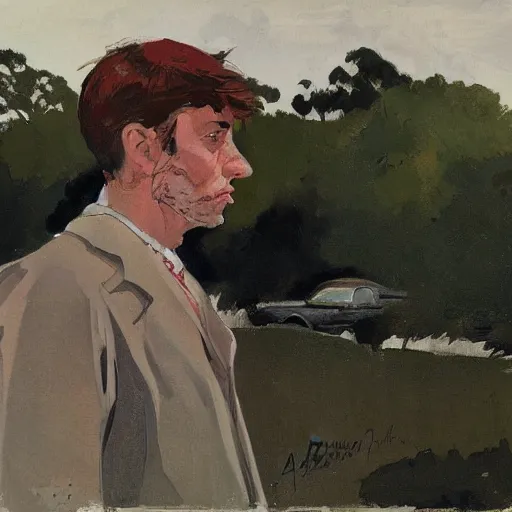 Image similar to a portrait of a character in a scenic environment by Austin Briggs