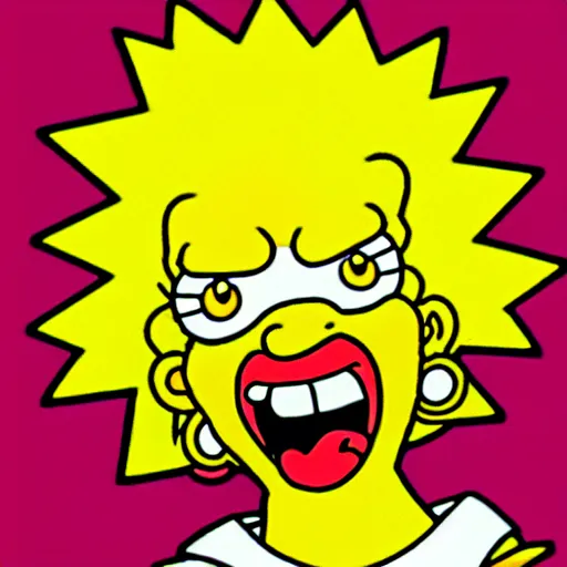 Prompt: lisa - simpson going super saiyan