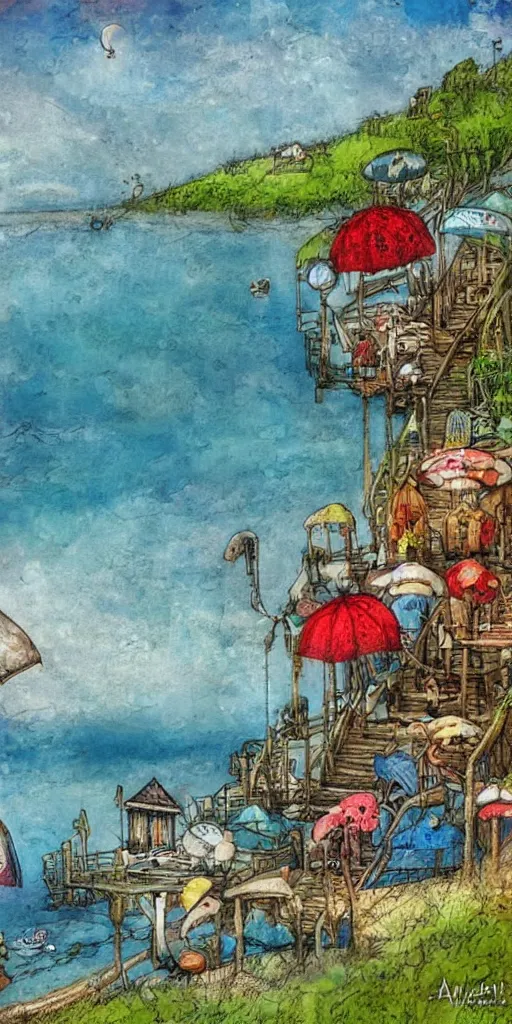 Image similar to a summer beach scene by alexander jansson