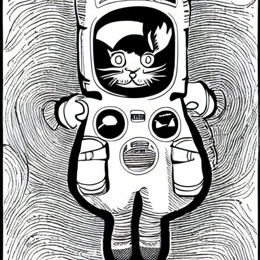 Prompt: mcbess illustration of a cat in a spacesuit