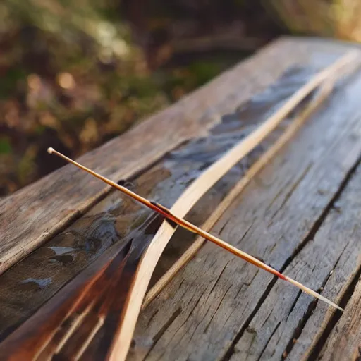 Prompt: stock photo of a strung wooden longbow, realistic