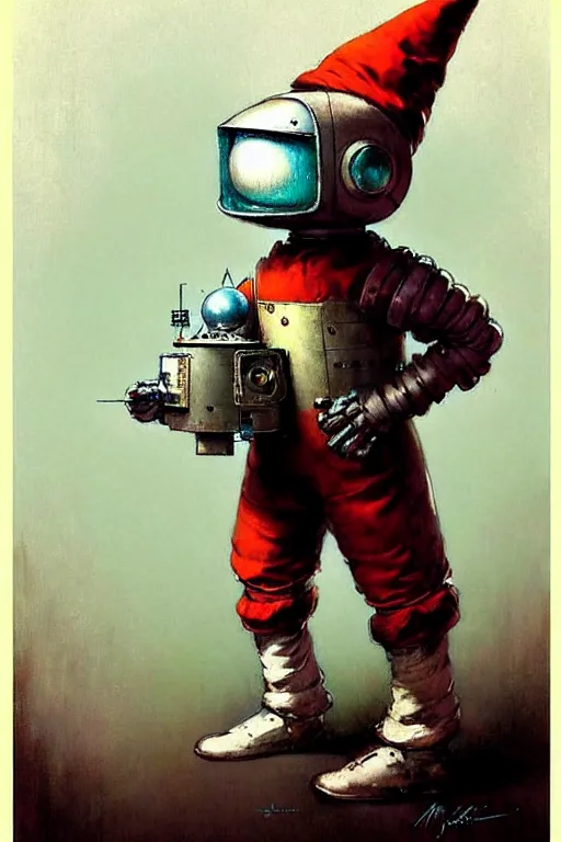 Prompt: adventurer ( ( ( ( ( 1 9 5 0 s retro future robot android knome clown. muted colors. ) ) ) ) ) by jean baptiste monge!!!!!!!!!!!!!!!!!!!!!!!!! chrome red