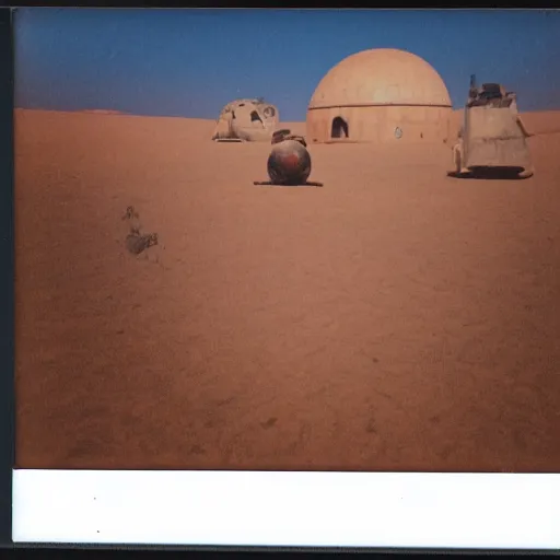 Image similar to polaroid photo of tatooine